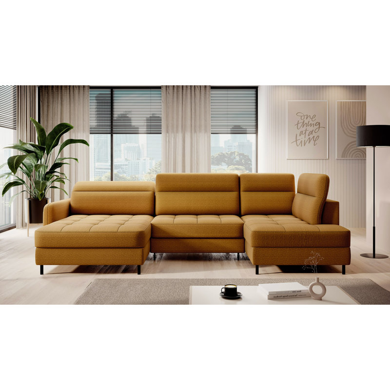 Mela 5 Seater Sofa Bed, Left Hand Facing, Yellow