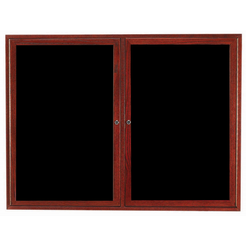 Tableau à lettres mural, H 36 po x l 48 po, Deux, Teinture cerisier