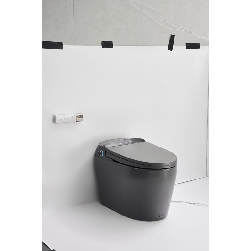Toilette allongée à bidet au sol avec création GPF (siège inclus), Gris