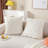 (Covers With Inserts) Set of 2 Raised Geometric Pattern Throw Pillows with INSERTs size 18"x18" White