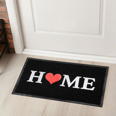 Tapis extérieur en PVC imprimé à la maison 30x18 noir