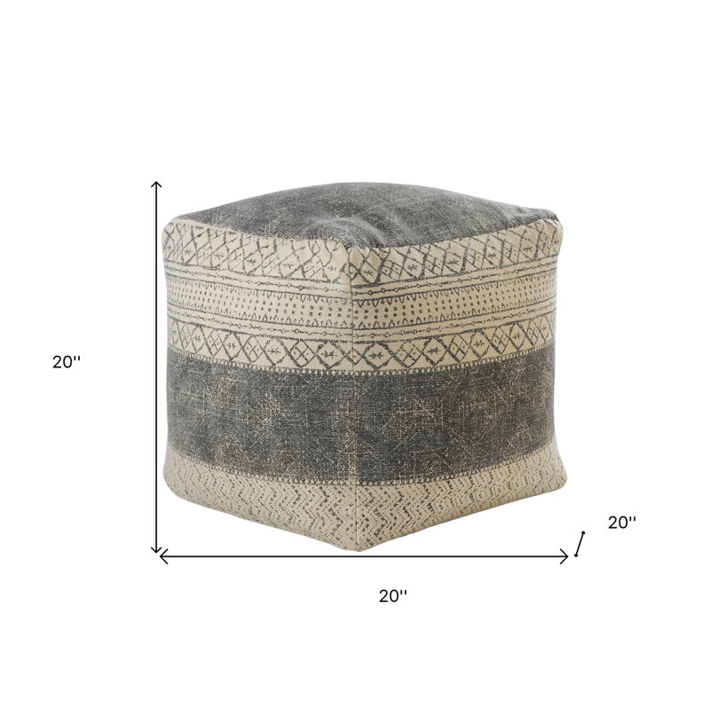 Latichia Handmade Bohemian Geometric Pouf Ottoman