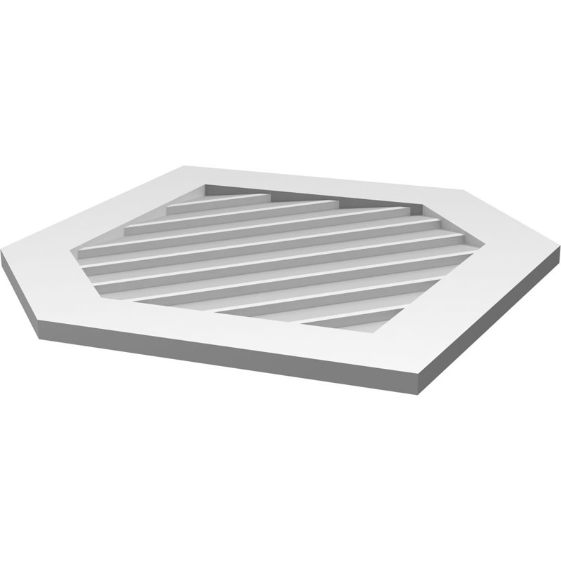 Ventilé vertical à pignon vertical en uréthane 10/12, H 1 po x l 28 po x L 34 po