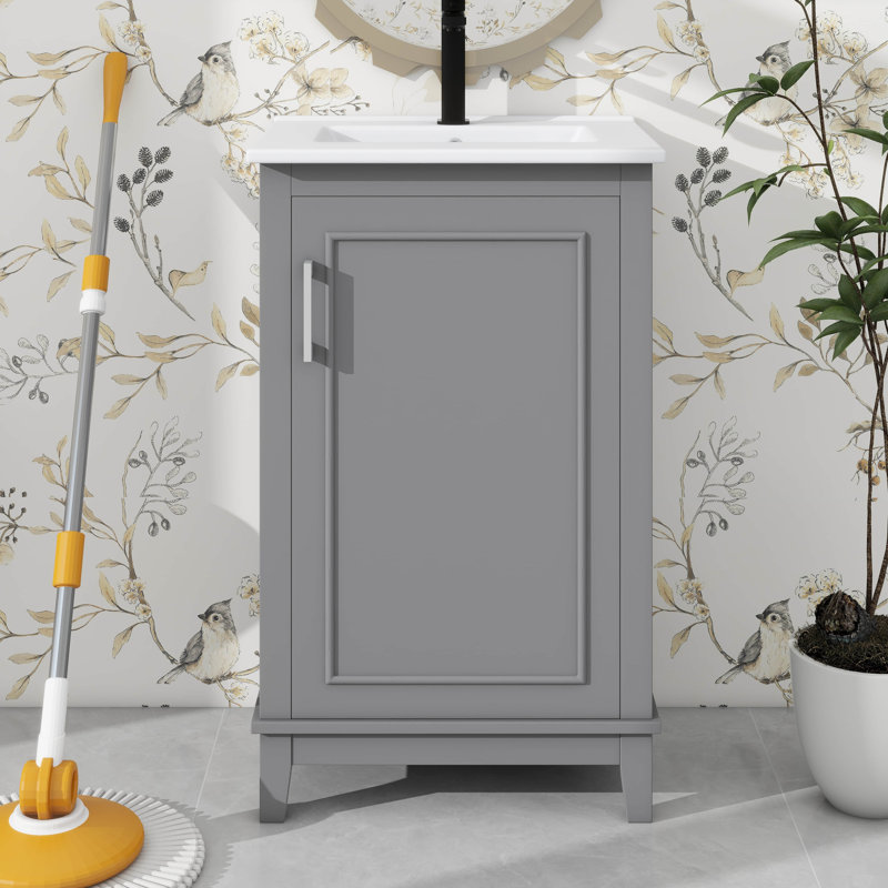 Ensemble de meuble-lavabo et évier en céramique 20 po Timeless Graceful, Gris