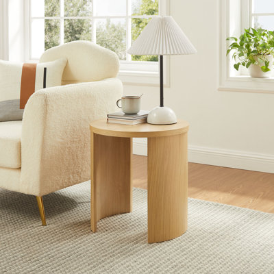Table de bout ronde en bois Aspect