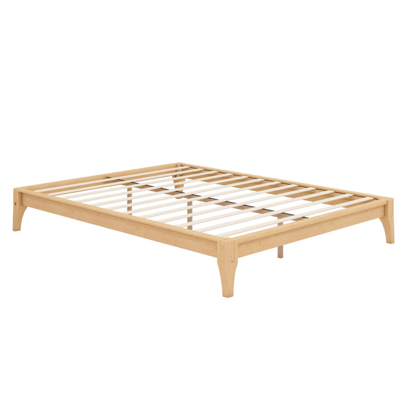 Solid Dry Bamboo Wood Platform Bed, Natural