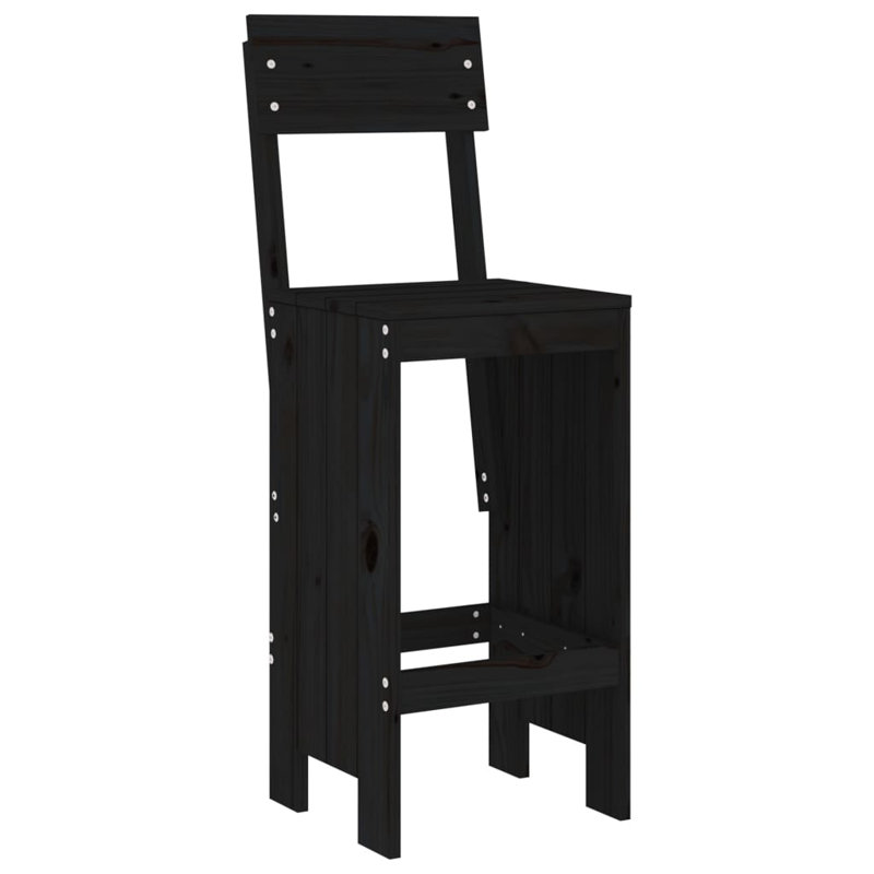 Agustine Solid Wood Counter Stool, Black