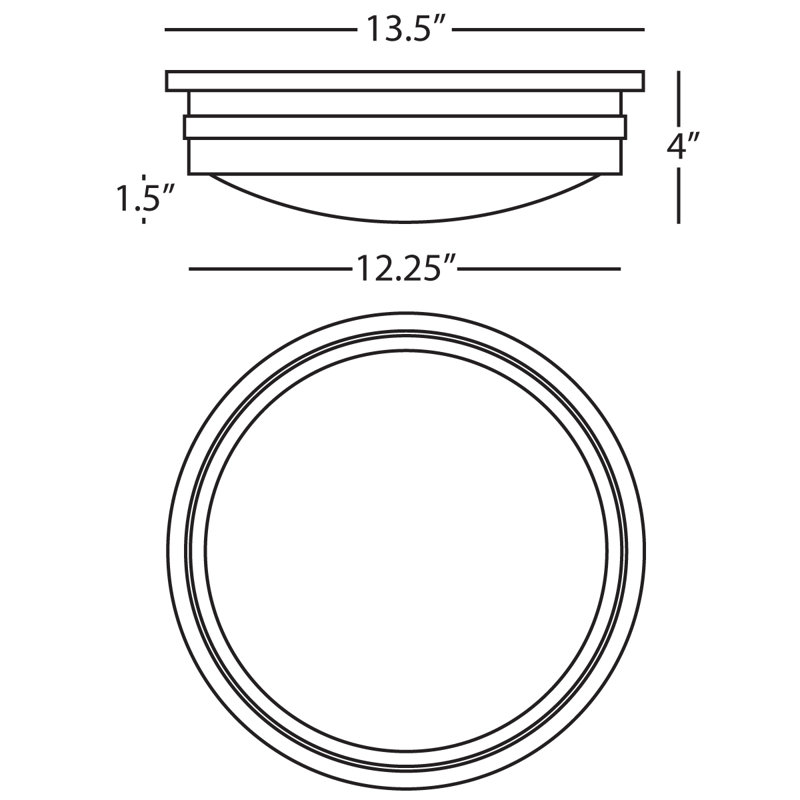 Roderick Glass Flush Mount, Polished Nickel