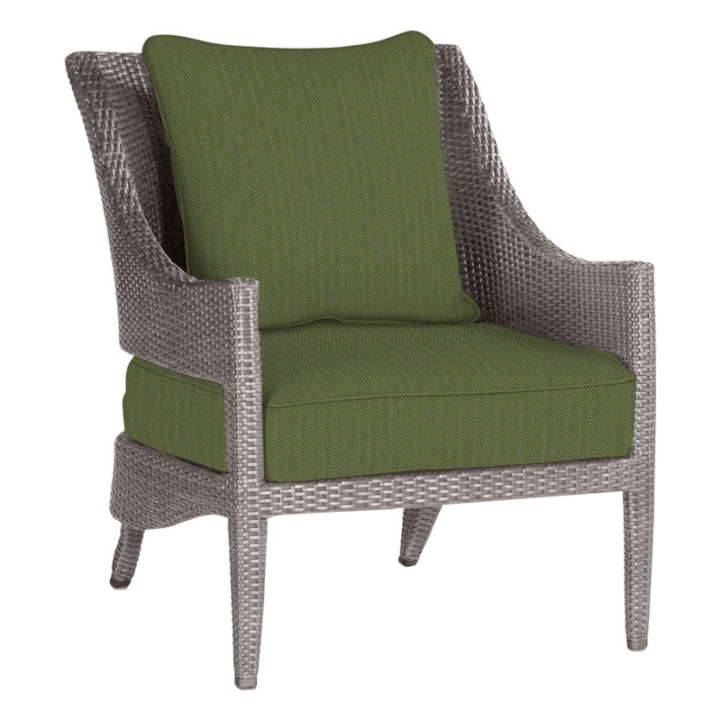 Athena Patio Lounge Chair with Cushions, Oyster, Linen Forest, Welt