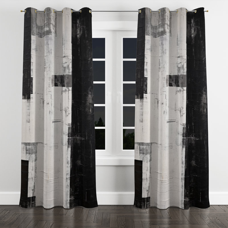 Andries - Rideau à œillets occultant moderne - 1 panneau, l 52" x L 84", Œillets dorés
