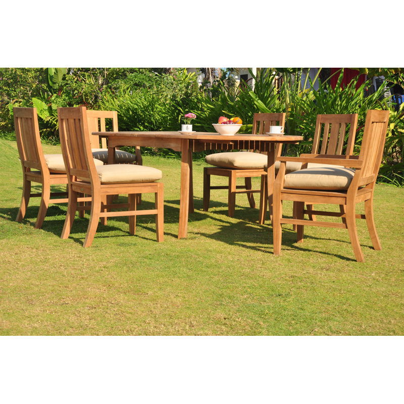 Ensemble repas 7 pièces teck luxueux Kevon