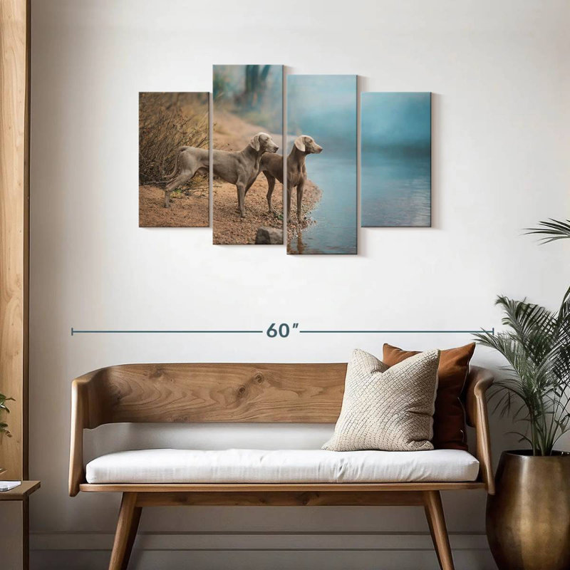 Weimaraner Dogs, 27" H x 43" W