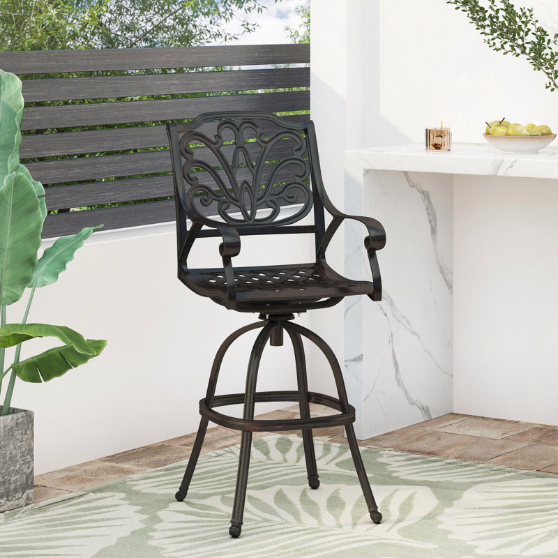 Tabouret de bar pivotant en fonte d'aluminium