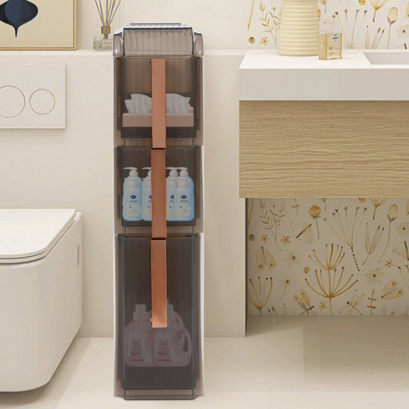 Armoire de rangement étroite en plastique 3 tiroirs