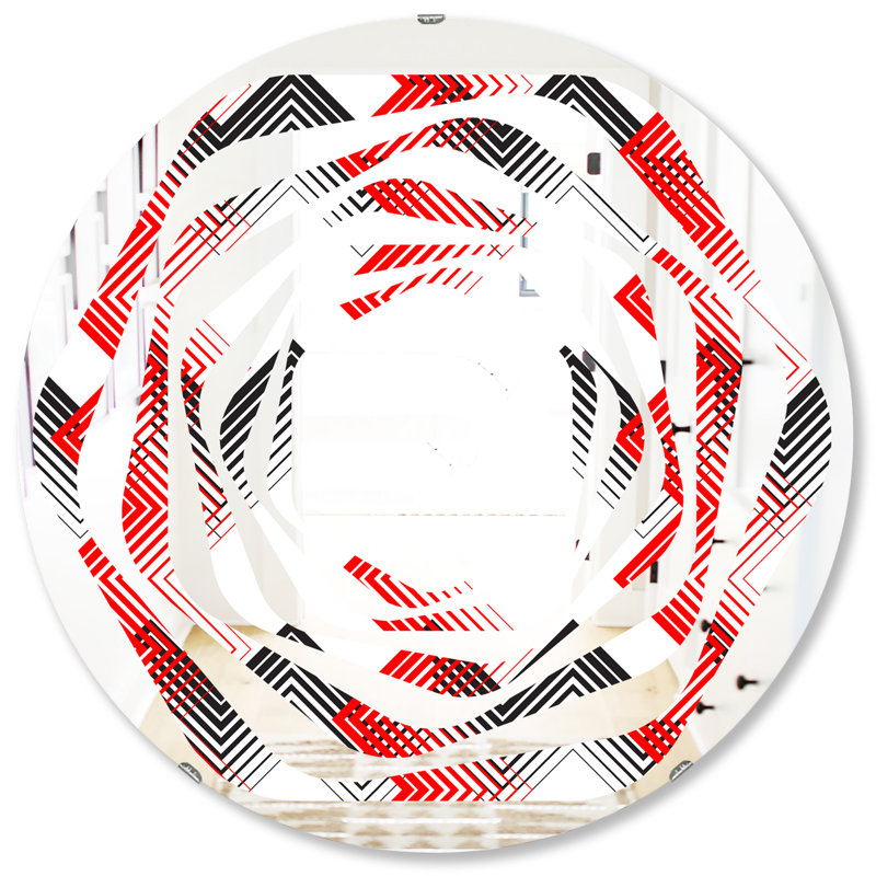 Miroir mural whirl géométrique minimal et abstrait à motif viii moderne, H 31,5 po x l po