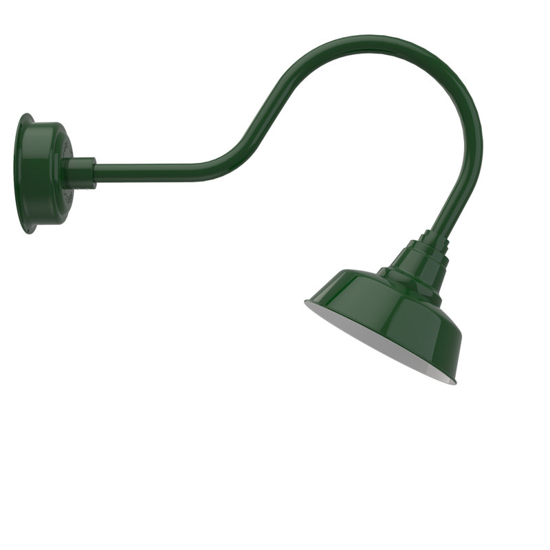 Luminaire de grange d’extérieur à del Vandervliet, H 8po x l 10 po x P 12 po, Vert rétro