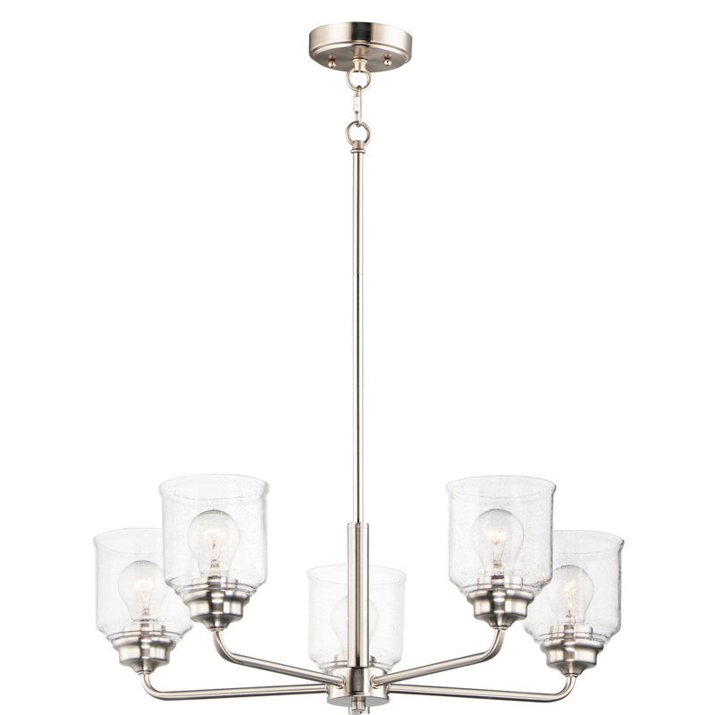 Nunez 5 - Light Dimmable Chandelier, Satin Nickel