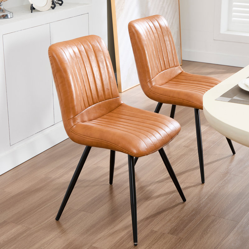 Chaise rembourrée en similicuir, Terre, 6