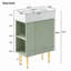 Meuble-lavabo 21,6 po, armoire combinée, meuble de rangement pour salle de bain, lavabo simple en céramique, rangement à gauche-120330122