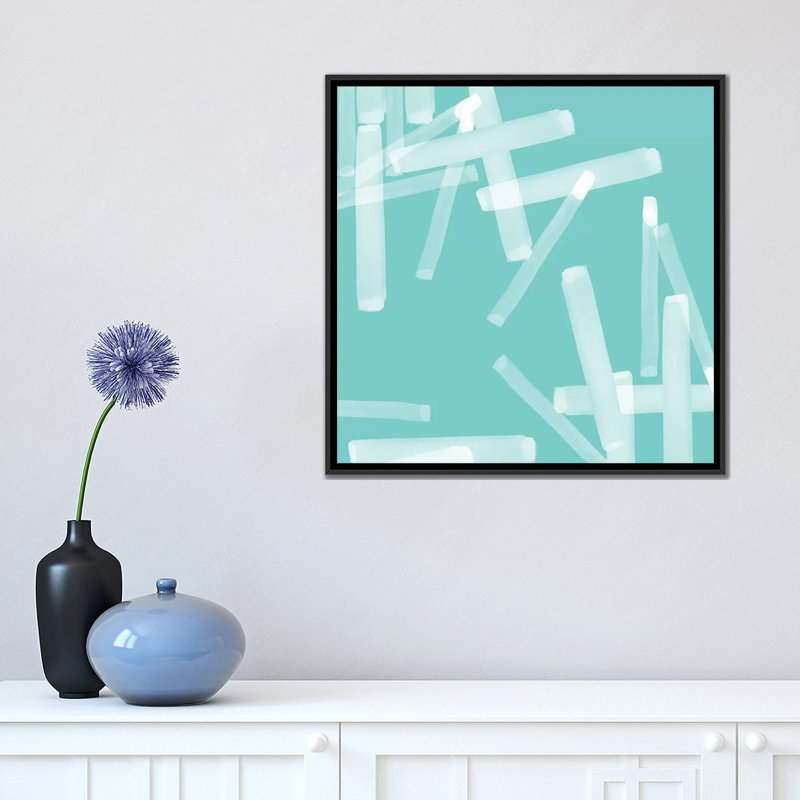 « flottante », reproduction d’art sur toile, H 18 po x l 18 po x P 1,5 po, Toile avec cadre noir, Pas de tapis