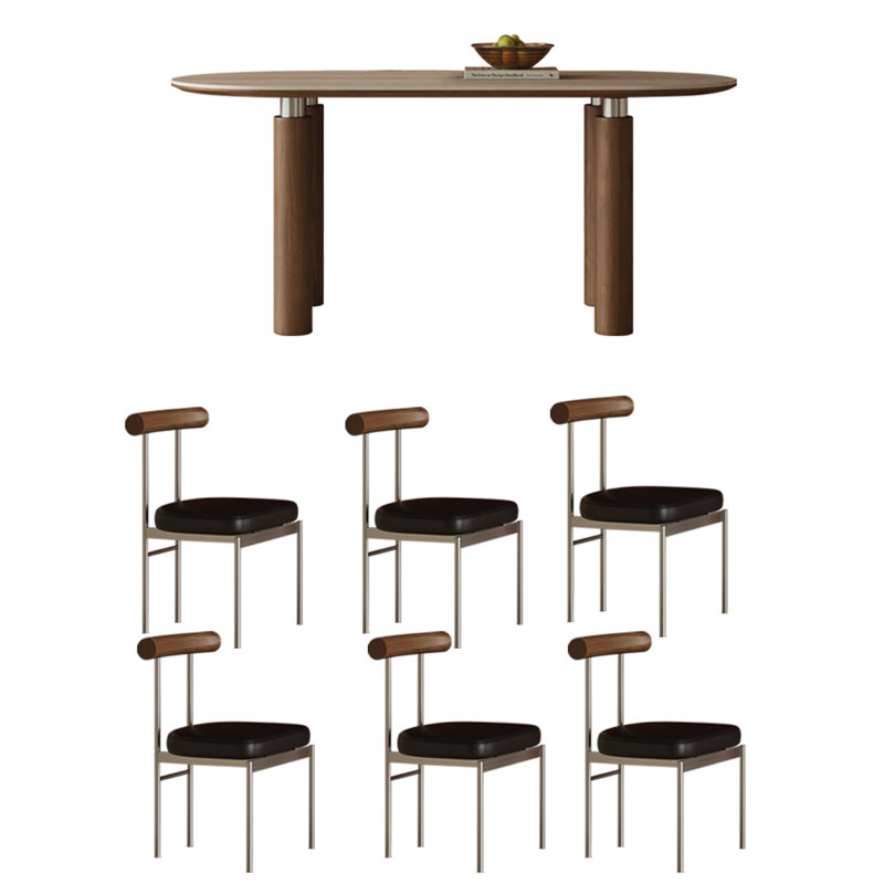 Stylish Dining Table & Chair Set., 29.53"H x 70.87"L x 35.43"W
