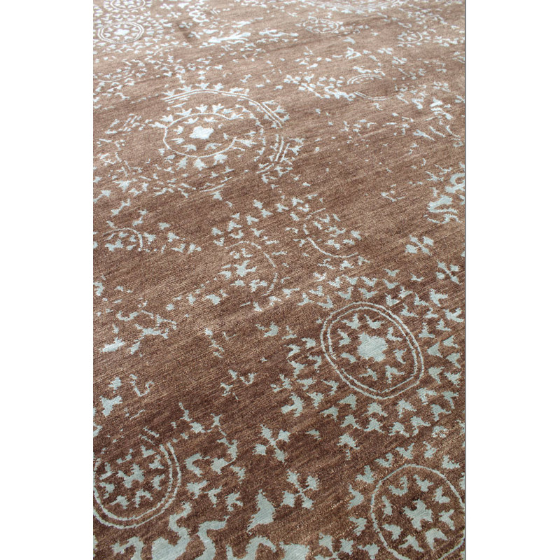 Mamluk Abstract Area Rug in Brown, Rectangle 6' x 9'