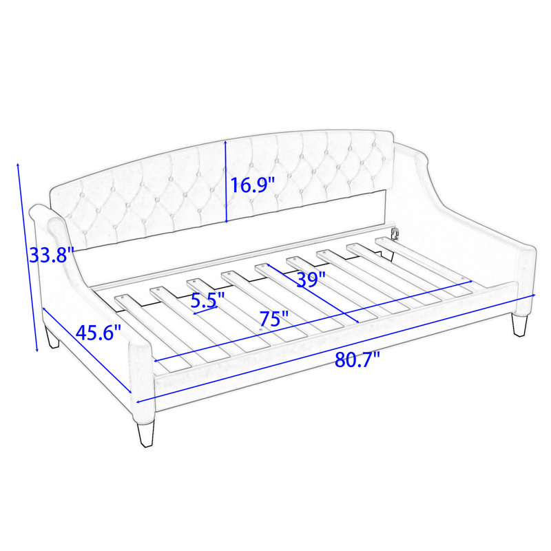 Brilyn Twin Upholstery Daybed, Beige