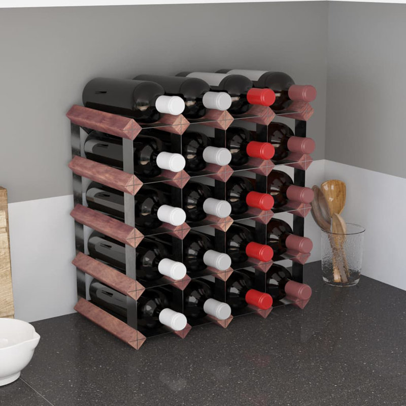 Cleo Wall Mounted Wine Bottle Rack, Brown