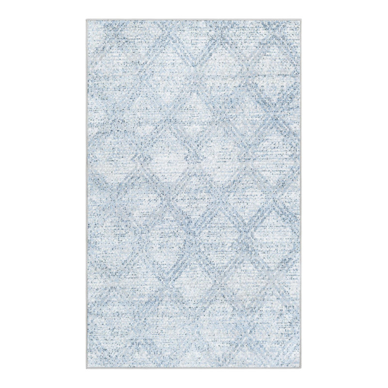 Langley Street® Modern Trellis Massie Rug, Rectangle 4'1" x 6'1", Light Blue
