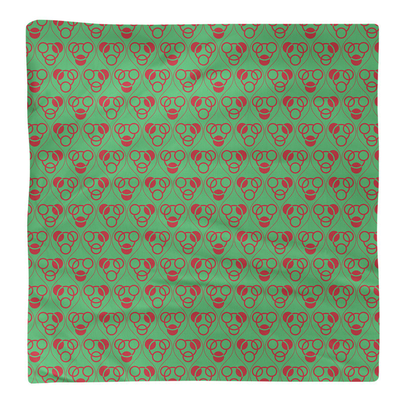 Serviette pour les cercles et les vagues fêter hol, 10 po x 10 po, Vert / Rouge, Polyester