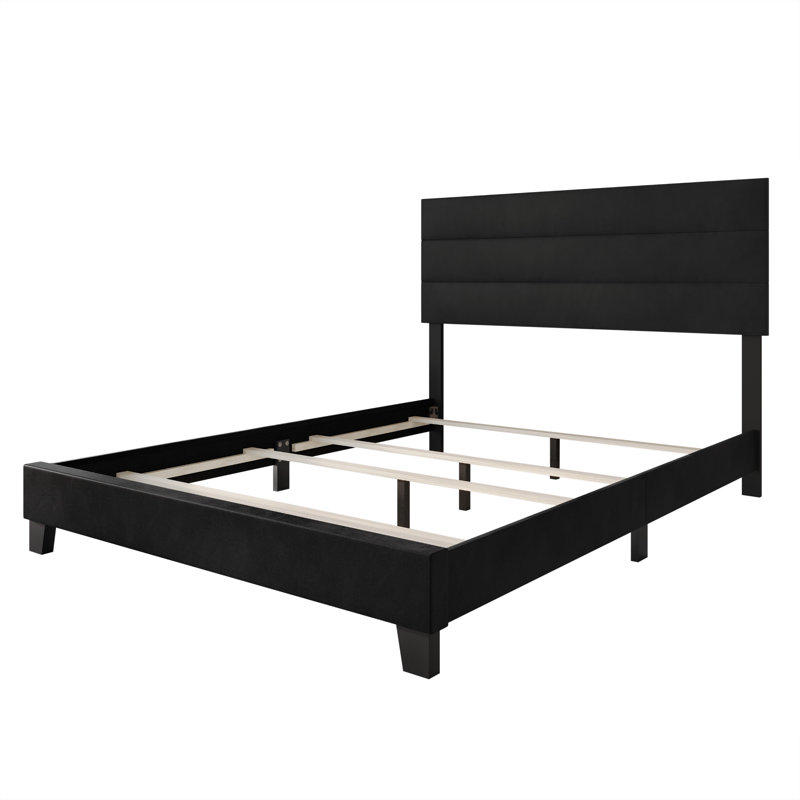 Mailiah Twin Upholstered Panel Bed, King, Black
