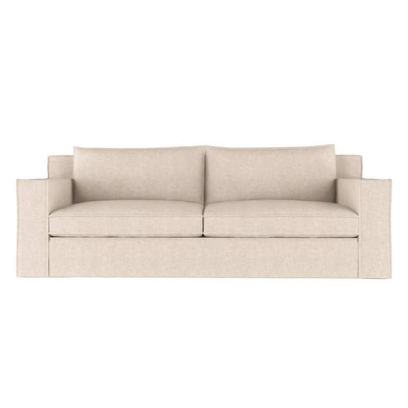 Canapé Mulberry, Velours moelleux huître, H 33 po x l 108 po x p 45 po, Ébène