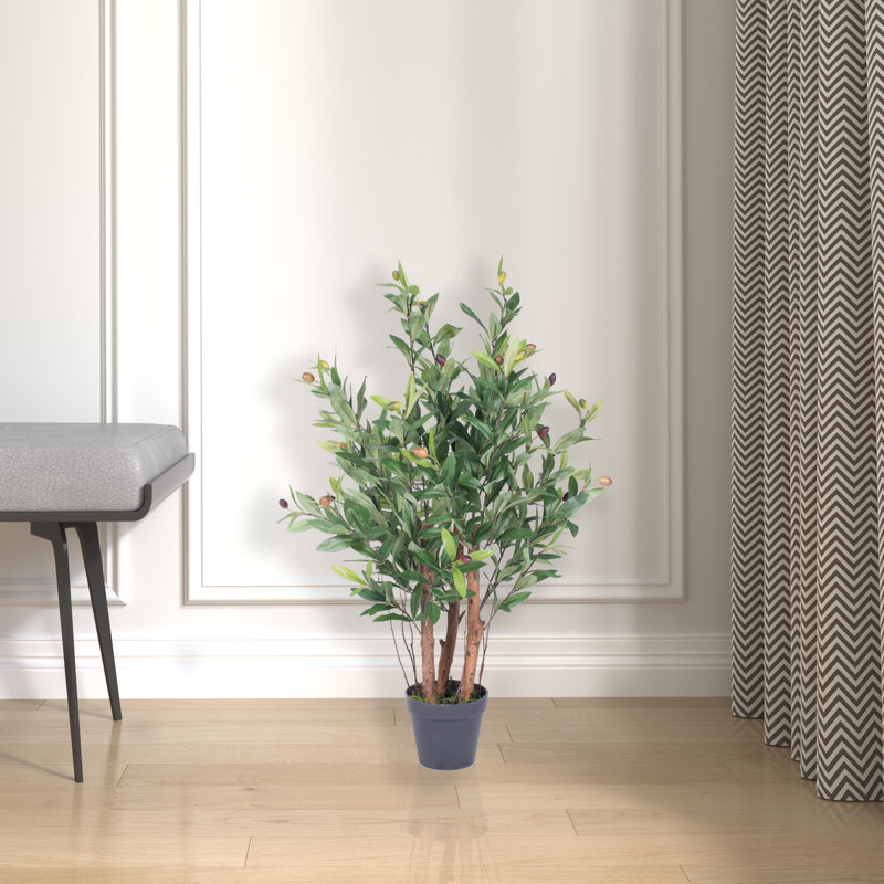 Faux Tree in Pot, 30" H x 30" W x 30" D