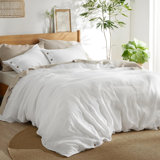 Bedsure Linen Cotton Blend Duvet Cover Set