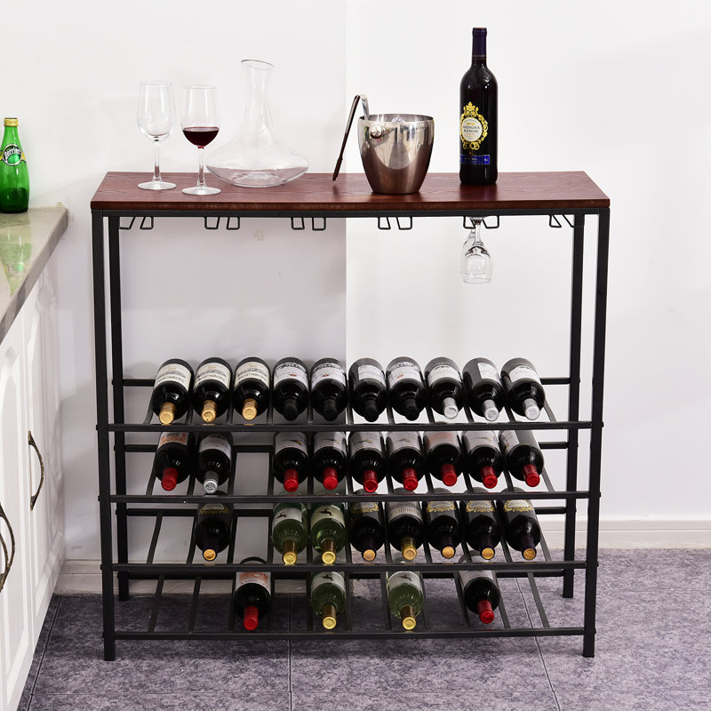 Bouteille à vin sur pieds 40 bouteilles et support en verre Chou