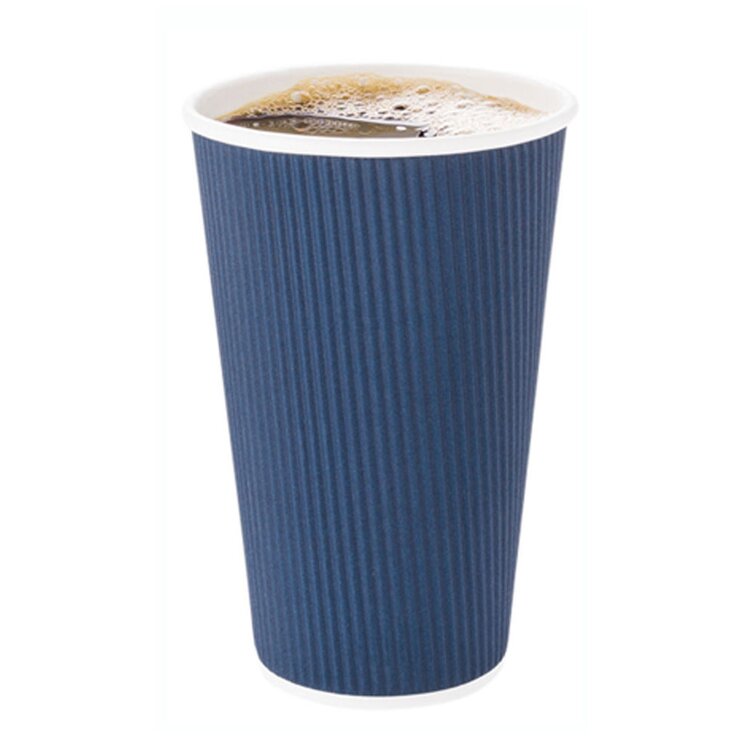 Restaurantware 500-CT Disposable Red 12-oz Hot Beverage Cups with Ripple Wall Design: No Need for Sleeves – Perfect for Cafes – Eco-friend