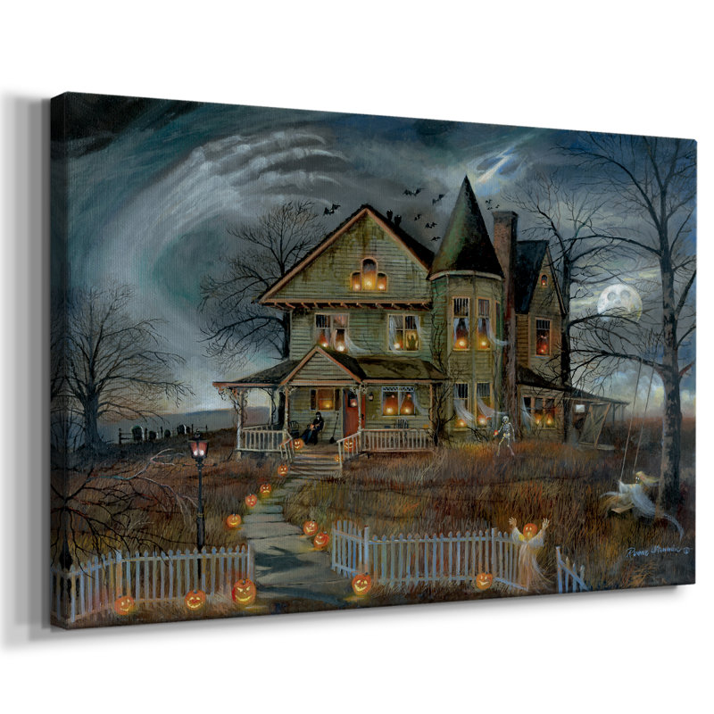Maison hantée - Cavas enveloppés de galerie, H 32 po x l 48 po