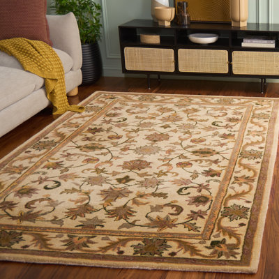 Dunbar Oriental Hand-Tufted Wool Gold Area Rug