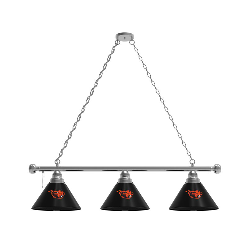 3 - Light Pool Table Lights Pendant, Chrome, Oregon State Beavers