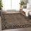 Tapis brun intérieur / extérieur lavable à la machine Claudian ACN1230