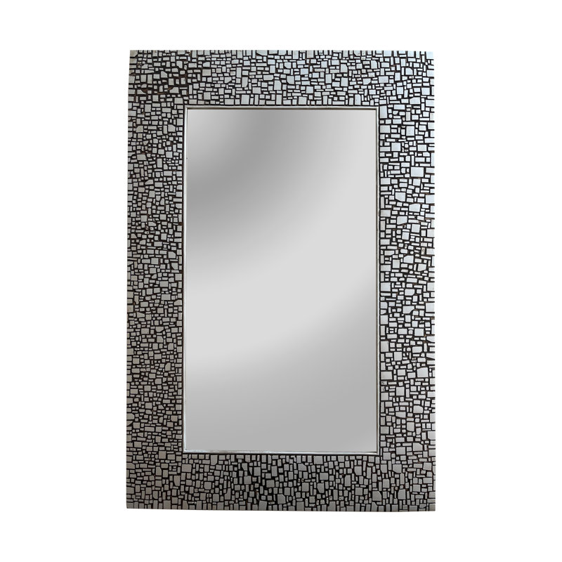 Flat Wall Mirror, Antique Silver