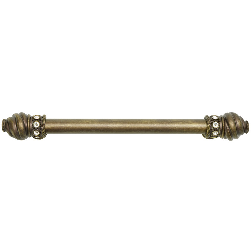Cache cache une longue poignée de centre à centre de 8 pouces avec une barre lisse de 5/8 po avec 16 cristaux Swarovski rivoli