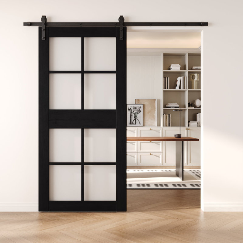 Porte de grange non assemblée et finie en verre de 8 po de 42 po x 84 po Homacer de Homacer, 42 po x 84 po
