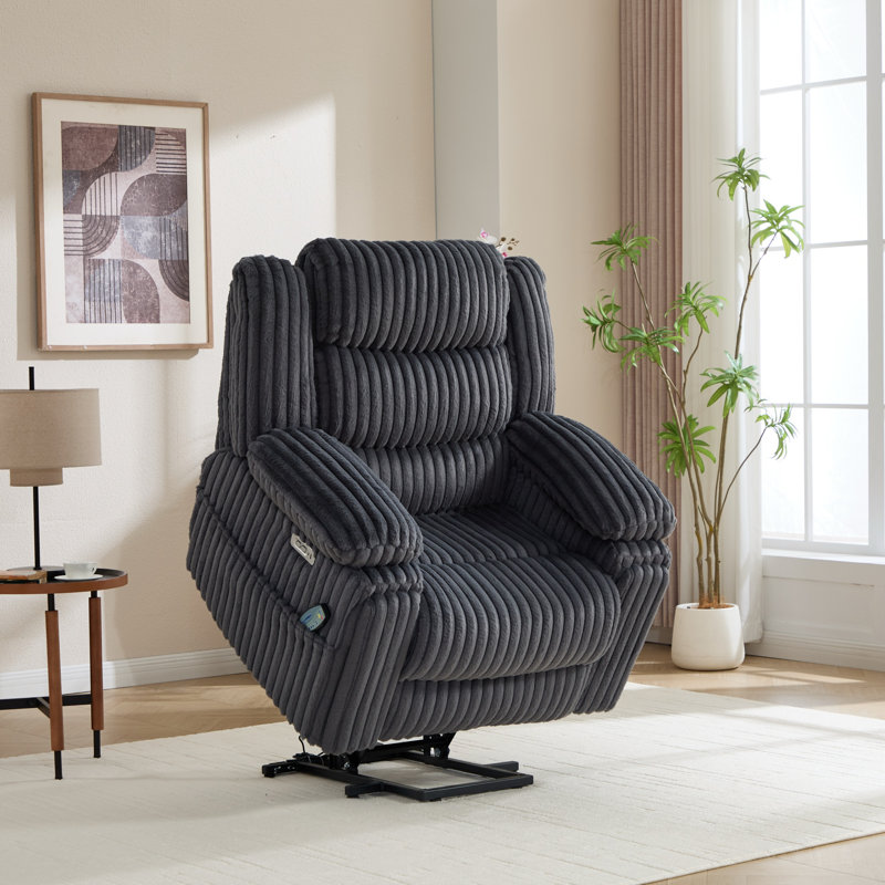42.91" Wide Power Lift Assist Recliner With 8-Point Massage & Lumbar Heat & USB/Type-C & Hidden Cup Holder And Wireless Charging