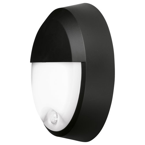 Pylus Outdoor Round Eyelid Wall Light 660lm Bulkhead IP54 LED Integrated Exterior Light, Black