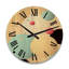Horloge murale rétro géométrique circulaire en bleu et rose II-729755452