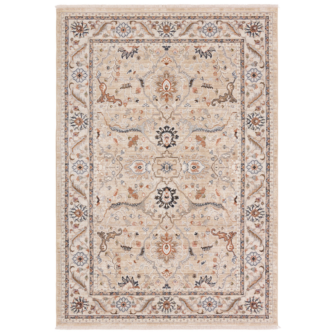 Daltry Oriental Machine Woven Polypropylene Area Rug in Beige/Orange Bungalow Rose Rug 