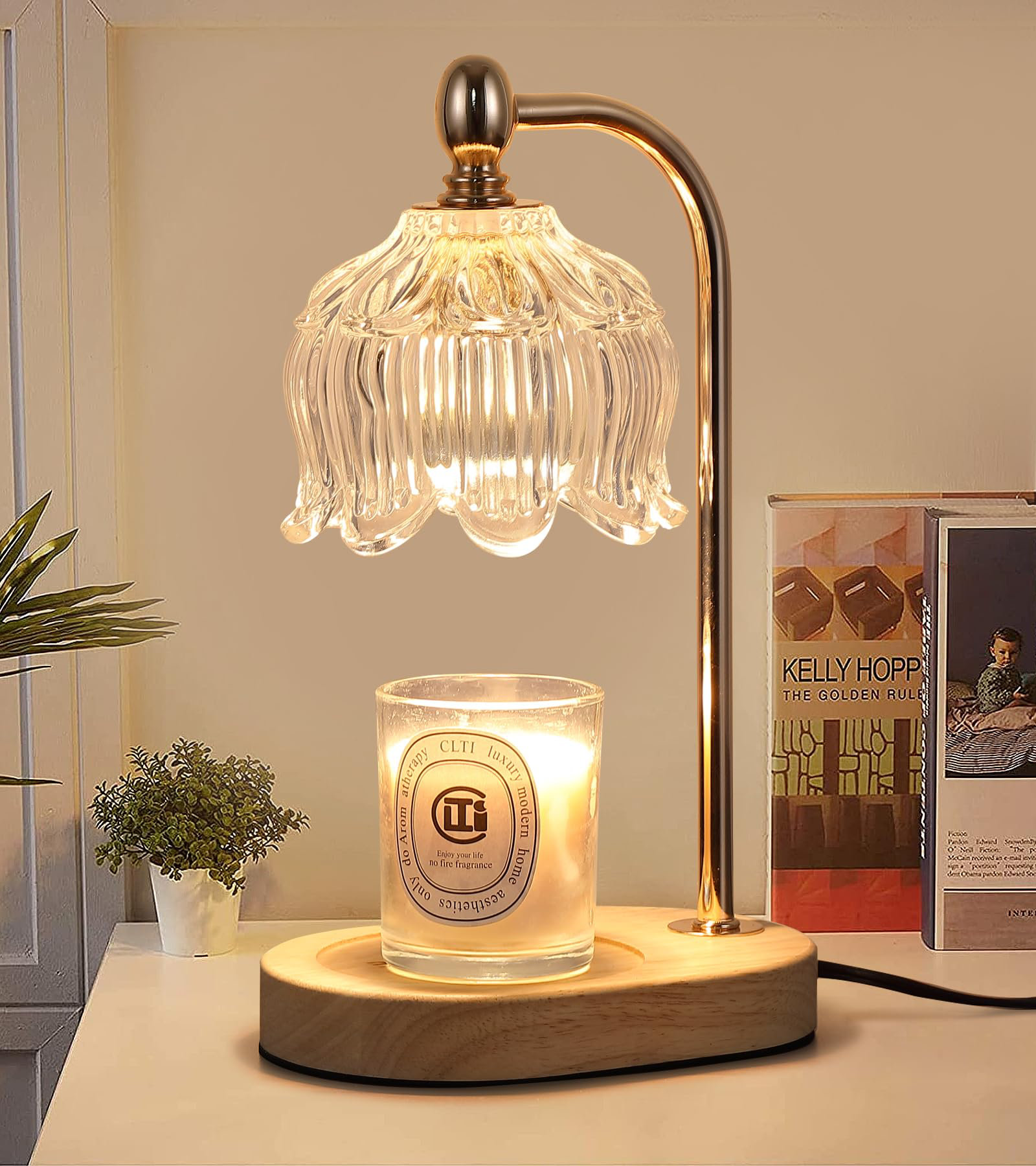 LUXGARDEN Candle Warmer Lamp With Timer And Dimmer, Candle Lamp, Wax Melt Lamp, Candle Warming Light, Lantern For Lighting & Candles Warming