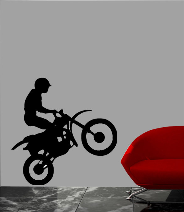 Adhésif décoratif moto 8, H 24 po x l 14,5 po