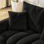 Canapé modulaire 91,7 po avec console, porte-gobelet et espace, noir pour porte de salon, tissu